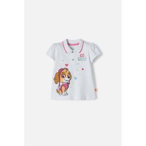 Camiseta de Paw Patrol blanca tipo polo para niña 2T a 5T