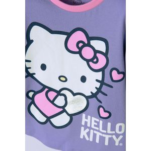Pijama de Hello Kitty morada y rosada de camiseta manga larga para niña 2T a 5T