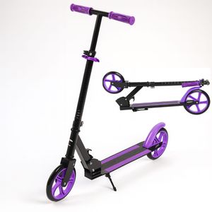 Patineta Plegable Dos Ruedas Grandes Para Niños Y Adultos Morada