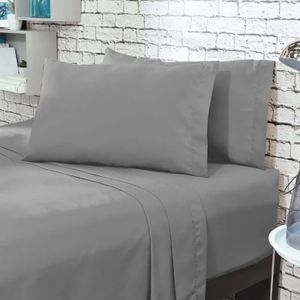 Juego de Sábanas Gris Claro – Microtex