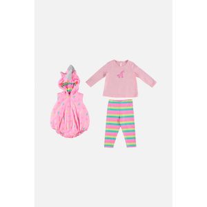 Conjunto LittleMic x3 piezas rosado para bebé niña