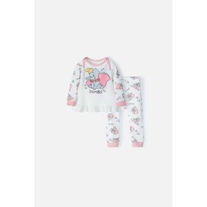 Pijama de Dumbo con pantalón largo marfil para bebé niña