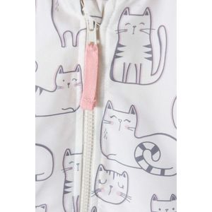 Chaqueta de LittleMic con capucha marfil y palo de rosa para bebé niña