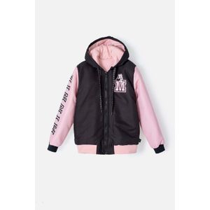 Chaqueta de Minnie Mouse negra y rosada impermeable para niña