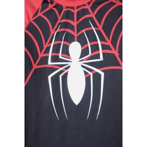 Camiseta de baño de Spider-man manga larga negro y rojo para niño