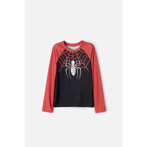 Camiseta de baño de Spider-man manga larga negro y rojo para niño