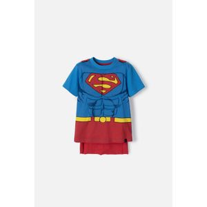 Camiseta de Superman azul y roja con manualidad 3D para niño 2T a 5T