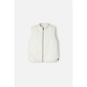 Chaleco Mic marfil textura afelpada para niña