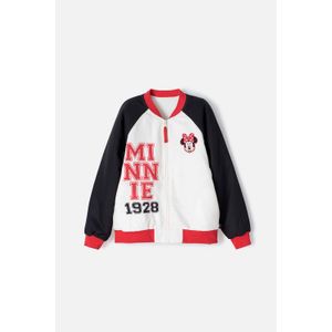 Chaqueta de Minnie Mouse con cierre blanco y rojo para niña