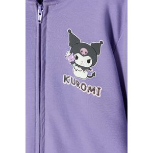 Buzo de Kuromi lila con capucha para niña