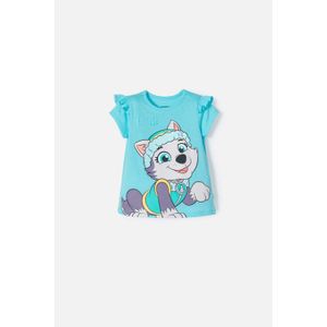 Camiseta de Paw Patrol manga corta turquesa para niña 2T a 6T