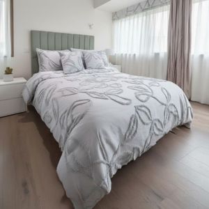 Funda Duvet +Plumón Harmony Leaf – Gris