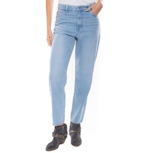 High Waist Mom Fit Jeans Tono Claro