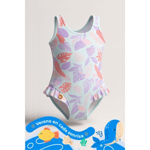 Vestido de baño entero para niña en microfibra