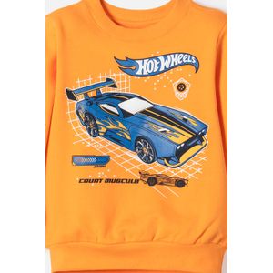 Buzo de Hot Wheels cerrado naranja para niño 2T a 6T