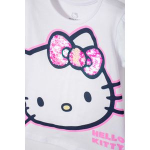 Camiseta de Hello Kitty blanca manga corta para niña 2T a 5T