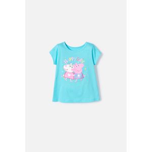 Camiseta de Peppa Pig manga corta azul para niña 2T a 5T