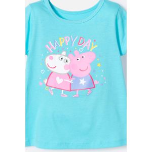 Camiseta de Peppa Pig manga corta azul para niña 2T a 5T