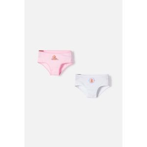 Pack X2 panties de Capybara rosa y blanco para niña