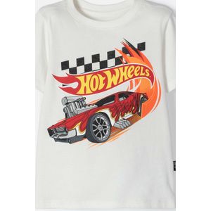Camiseta Hot Wheels manga corta marfil para niño 2T a 6T