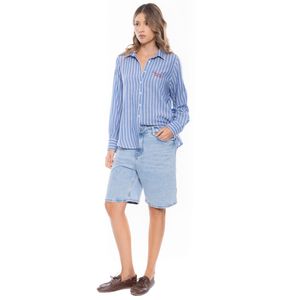 Camisa Manga Larga Con Bordado Punto Corazón