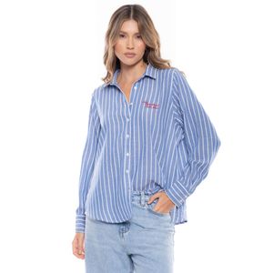 Camisa Manga Larga Con Bordado Punto Corazón