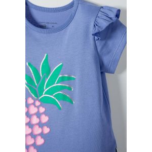 Camiseta LittleMic azul con bolero en manga para niña 2T a 5T