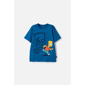 Camiseta de los Simpson manga corta azul para niño