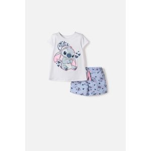 Conjunto de Stitch con short multicolor para niña 2T a 5T