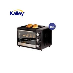 Horno Eléctrico Kalley 18 Litros 1200W – Tostador y Asador Compacto