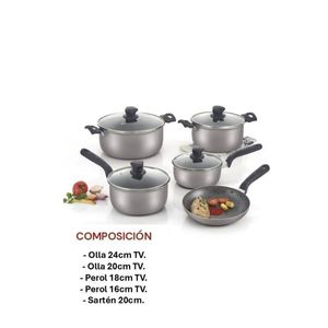 Batería de Cocina Imusa 9 Piezas Antiadherente Ollas y Sartén Premium