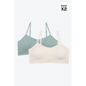 Top con copa seamless con tirantes delgados paquete x2