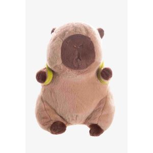 Peluche capibara con morral de tortuga de 30cm