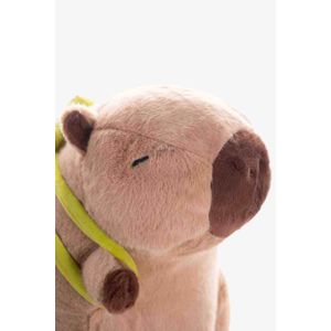 Peluche capibara con morral de tortuga de 30cm