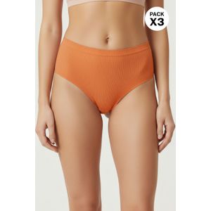 Brasilera corte láser paquete x3 en microfibra con textura acanalada