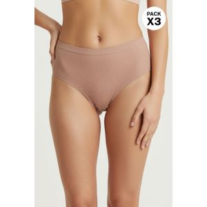 Brasilera corte láser paquete x3 en microfibra con textura acanalada