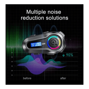 Intercomunicador Auriculares Bluetooth Para Casco Moto Impermeable Q08