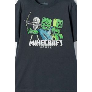 Camiseta de Minecraft gris manga corta para niño