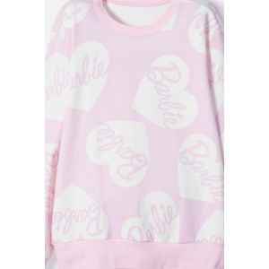 Conjunto de Barbie rosado con jogger para niña