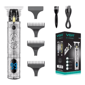 Maquina Patillera Y Barbera Profesional Recargable Con Pantalla VGR-228