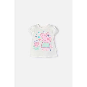 Camiseta de Peppa Pig marfil estampada en frente para niña 2T a 5T