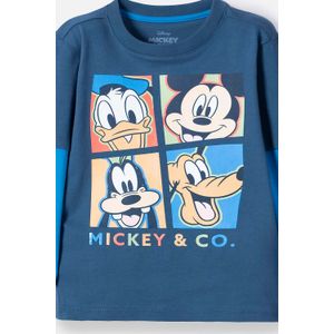 Camiseta de Mickey Mouse azul manga larga para niño 2T a 5T