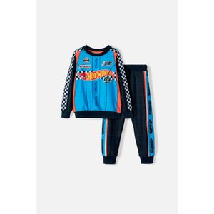 Conjunto de Hot Wheels azul oscuro de camiseta manga larga para niño 2T a 5T