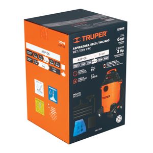 Aspiradora Plástica Truper 6 Galones Solidos Y Líquidos + Accesorios