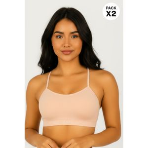 Top con tirantes delgados tecnologia seamless paquete x2