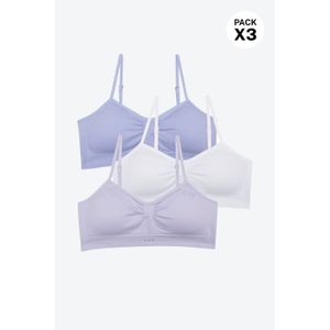 Top con tecnologia seamless en poliamida paquete x3