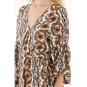 Vestido largo estampado para mujer