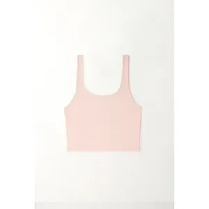 Camiseta ajustada rosada para mujer