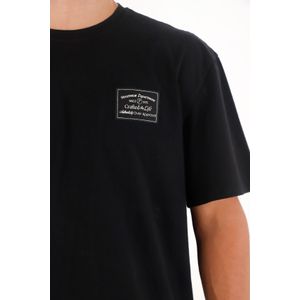 Camiseta jersey con mini aplique negra para hombre