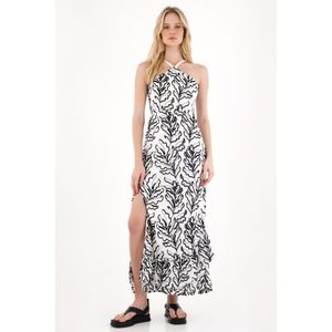 Vestido con boleros en ruedo crudo para mujer